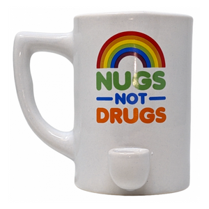 HIGH POINT CERAMIC RAINBOW NUGS NOT DRUGS MUG HAND PIPE - [PM032]