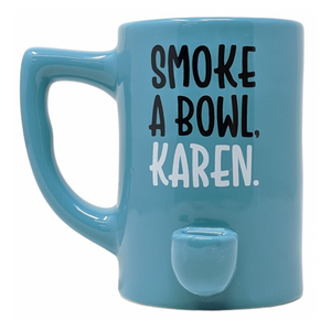 HIGH POINT CERAMIC LIGHT BLUE SMOKE A BOWL KAREN MUG HAND PIPE - [PM038]