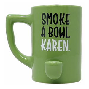 HIGH POINT CERAMIC GREEN SMOKE A BOWL KAREN MUG HAND PIPE - [PM039]