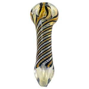 4" SILVER FUMED SWIRL ROAD ART HAND PIPE [XQ139]
