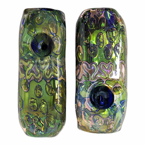 4" GOLD FUMED ART SQUIRE BLOCK HAND PIPE (PACK OF 2) - [DJ538]