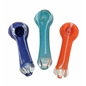 4" FRIT TWISTED ROD ART HAND PIPE [ISP354]