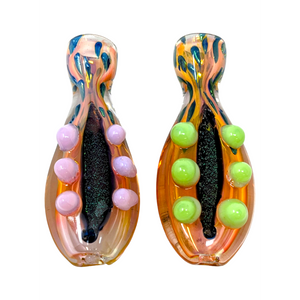 3" SILVER FUMED SLYME MULTI MARBLE DICRO ART CHIILLUM HAND PIPE - (PACK OF 2) [RKP280]