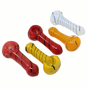 3" FRIT ART TWISTED LINE HAND PIPE (PACK OF 5) - [KP13]