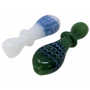 3" DUAL COLOR RAKE FLAT MOUTH CHILLUM HAND PIPE - (PACK OF 2) [GWRKP131]