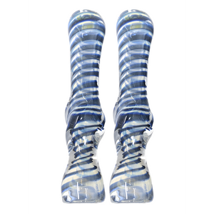 3.5" SILVER FUMED TWISTED ROD SWIRL ART CHILLUM HAND PIPE - (PACK OF 2) [RKP285]