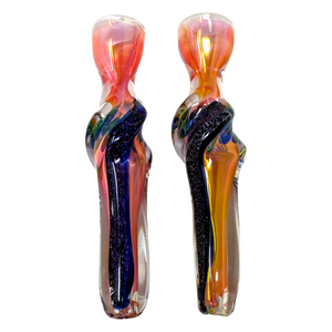3.5" GOLD FUMED TWISTED ROD DICRO ART CHILLUM HAND PIPE - (PACK OF 2) [RKP286]