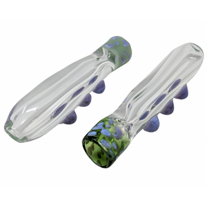 3.5" CLEAR BODY POLKA DOT BOWL CHILLUM HAND PIPE - (PACK OF 2) [GWRKP135]