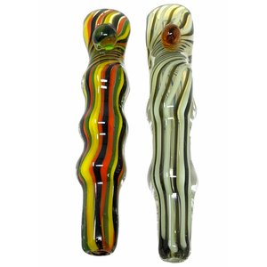 3.5" BUBBLE BODY COLOR TWIST MARBLE CHILLUM HAND PIPE (PACK OF 2) - [GWRKP142]