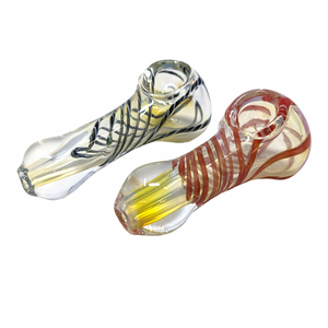 2.5" SILVER FUMED SPIRAL ART HAND PIPE (PACK OF 2) - [SP17]