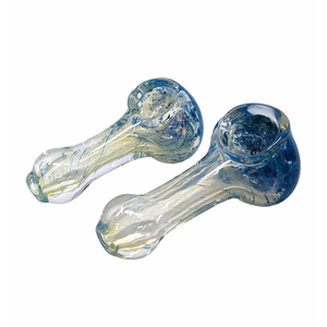 2.5" SILVER FUMED FRIT HEAD HAND PIPE (PACK OF 2) - [SP06]