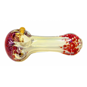 2.5" SILVER FUMED FRIT ART HEAD & MOUTH HAND PIPE (PACK OF 2) - [RKD07]