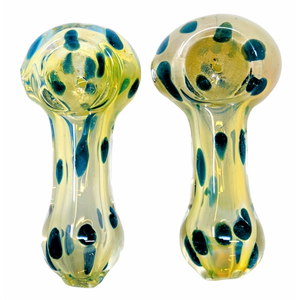 2.5" SILVER FUMED DOT ART HAND PIPES (PACK OF 2) - [RKD04]