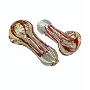 2.5" SILVER FUMED STRAIGHT ROD ART HAND PIPE (PACK OF 2) - [RJA51]
