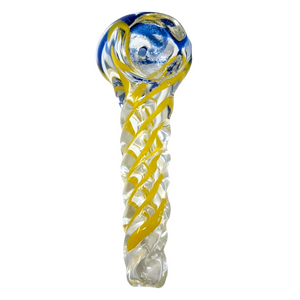 2.5" RIBBON SWIRL TWISTED BODY SPOON HAND PIPE - (PACK OF 10) [ZD256]