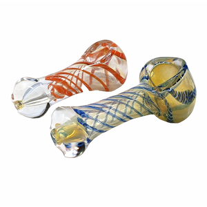2.5" SILVER FUMED SPIRAL ART HAND PIPE (PACK OF 2) - [XC10]