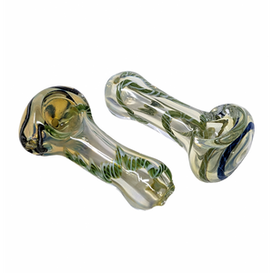 2.5 SILVER FUMED TWISTED ART HAND PIPE (PACK OF 2) - [RJA57]