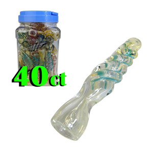 2.5" ASSORTED DESIGN CHILLUM HAND PIPE - JAR OF 40