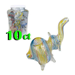 5" ASSORTED ELEPHANT HAND PIPE - JAR OF 10