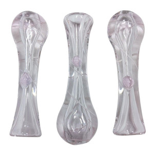 3" PINK LINE WORK CHILLUM HAND PIPE - PACK OF 3