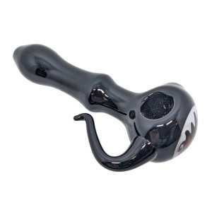 5" BLACK TUBE HORN SPOON WIGWAG HAND PIPE