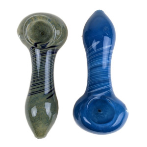 4" LINE WORK FRIT SPOON HAND PIPE - ASSORTED PACK OF 2