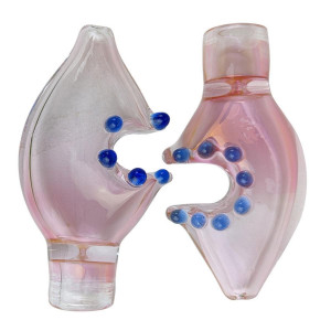 3" GOLD FUMED CRAB CLAW CHILLUM HAND PIPE - PACK OF 2