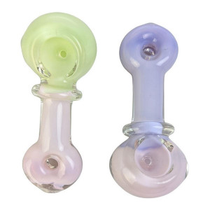 4" TWO TONE SLYME DONUT MOUTH SPOON HAND PIPE - PACK OF 2