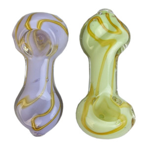 3.5" TWISTED MOUTH SLYME WAVE WORK SPOON HAND PIPE - PACK OF 2