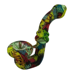 5" SILICONE WATER TRANSFER PRINT SHERLOCK HAND PIPE