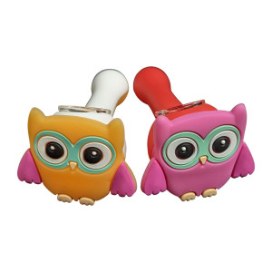 4.5" SILICONE OWL HEAD HAND PIPE - SINGLE ASSORTED