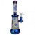 10" ELECTRO PLATED SAND BLASTED SKULL FACES STRAIGHT WATER PIPE RIG - [CZS-JA252]