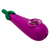 EGGPLANT SILICONE ASSORTED COLORS HAND PIPE WITH GLASS BOWL - [WSG187]