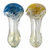 2.5" SILVER FUMED FRIT HEAD SPIRAL ART HAND PIPE (PACK OF 2) - [RKD06]