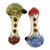 3.25" FRIT & MARBLE ART WITH SILVER FUMED HAND PIPE (PACK OF 2) [SDK499]