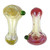 2.5" SILVER FUMED FRIT HEAD & MOUTH SPOON HAND PIPE - ASSORTED PACK OF 2