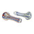 3" SILVER FUMED LINE WORK SPOON HAND PIPE - ASSORTED PACK OF 2