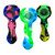 4.5" SILICONE MIXED COLOR HAND PIPE WITH METAL POKER - ASSORTED