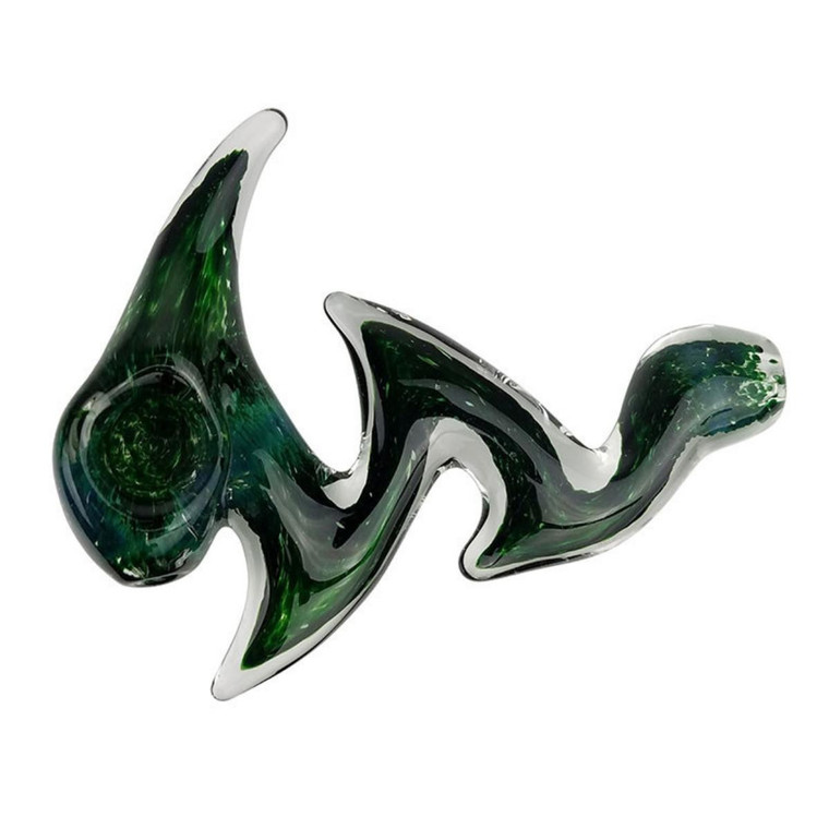 4.5" HIGH GRADE EMERALD FRIT ZONG SPOON HAND PIPE