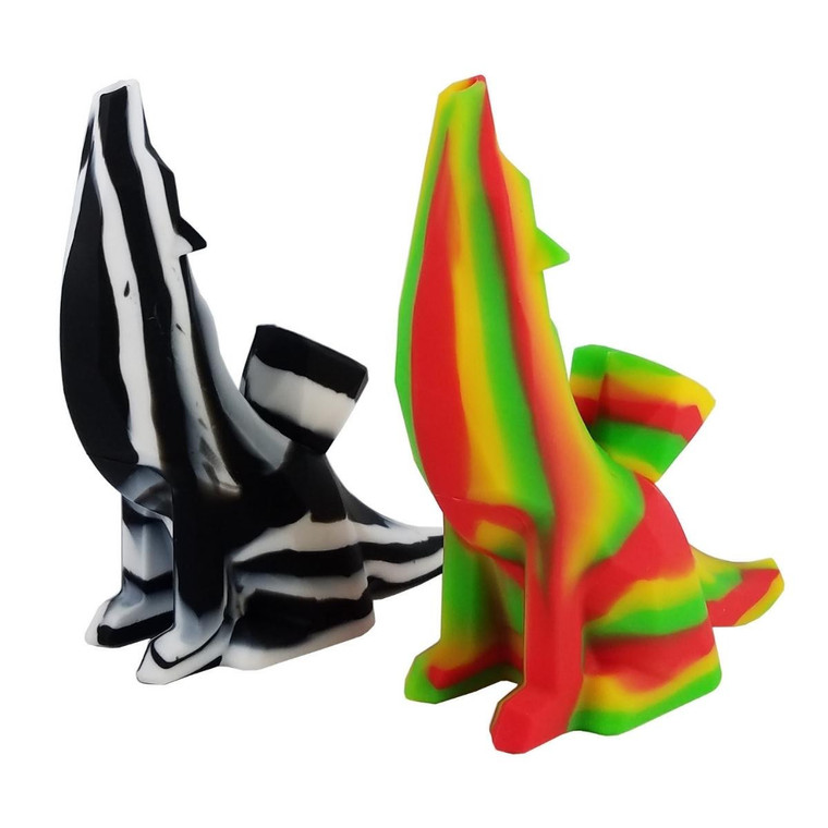 5.7" SILICONE WOLF BUBBLER HAND PIPE - ASSORTED