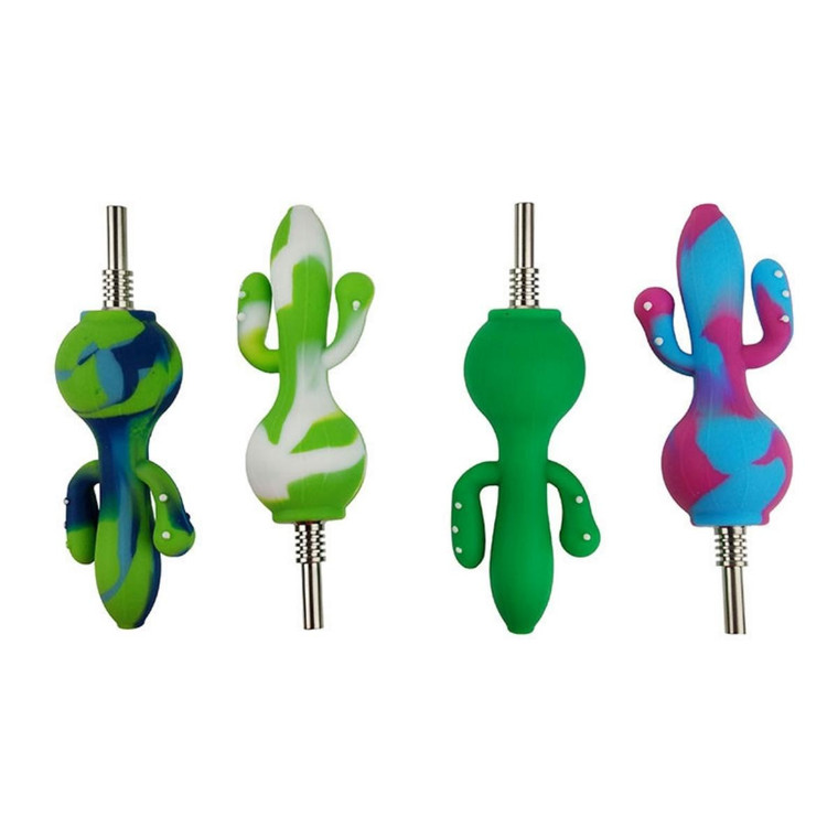 3.75" SILICONE CACTUS NECTAR PIPE WITH 10MM TITANIUM TIP