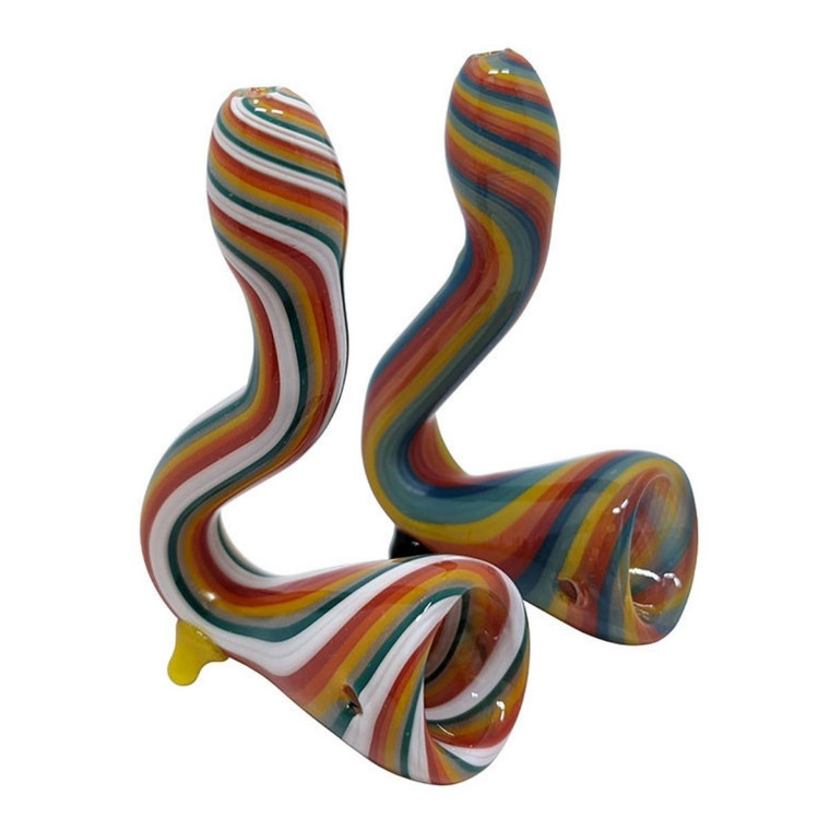 5" HIGH GRADE COLOR SWIRL SHERLOCK HAND PIPE - ASSORTED