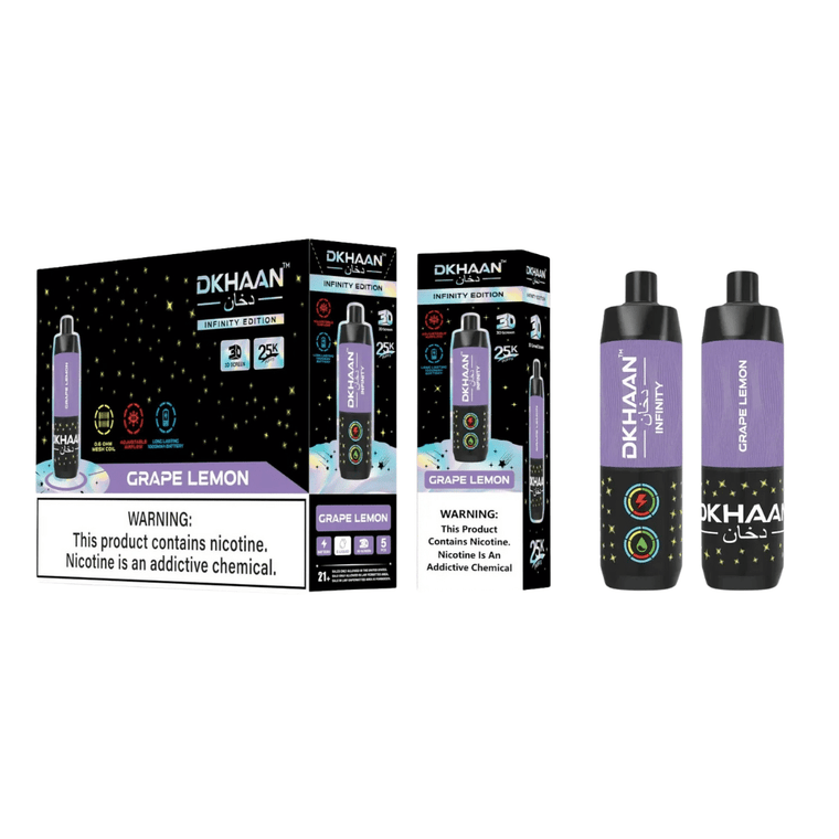 DKHAAN 25K DIPOSABLE VAPE AND HOOKAH HEAD INFINITY EDITION 5PK
