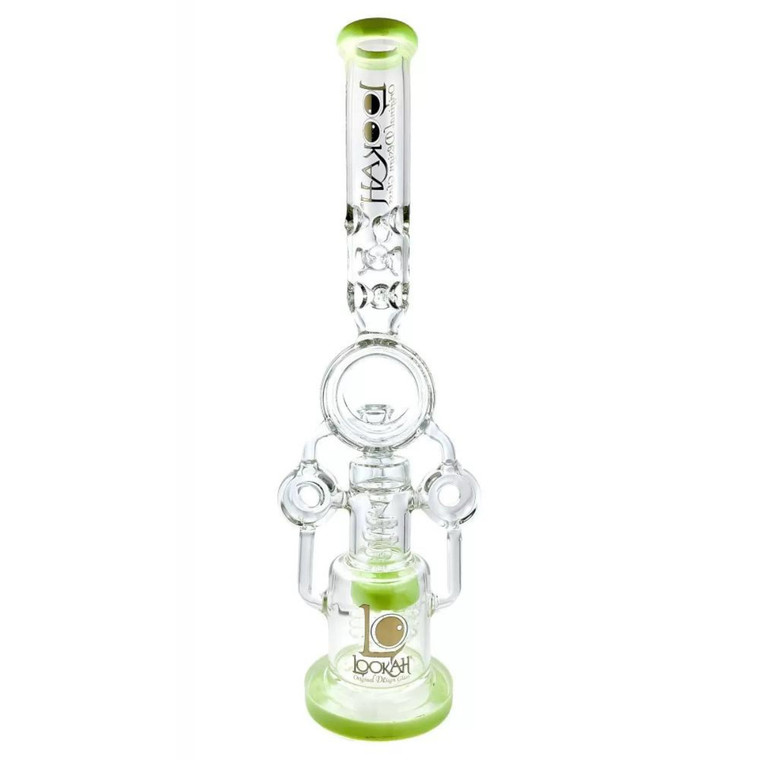 21" DONUT CHAMBERS MULTI PERC WATER PIPE BY LOOKAH GLASS [WPC760]