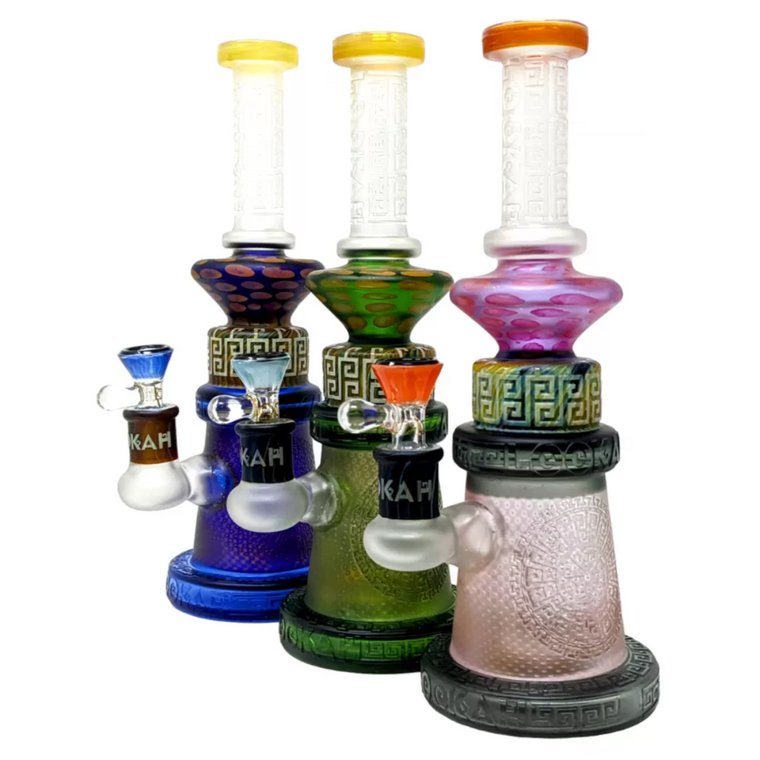 11" SAND BLASTED MANDALA SHOWERHEAD PERC WATER PIPE BY LOOKAH [C320]