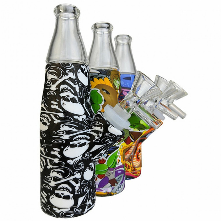 ASSORTED SILICONE BODY SODA BOTTLE WATER PIPE - [SWP478-D]