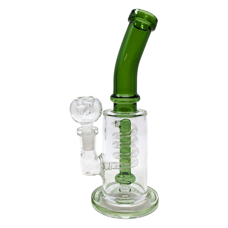 9" ASSORTED SPIRAL COIL PERC STRAIGHT WATER PIPE RIG - [ZD5]