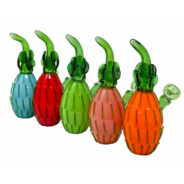7.5" FRIT ART ASSORTED COLOR PINEAPPLE WATER PIPE [WPL119]