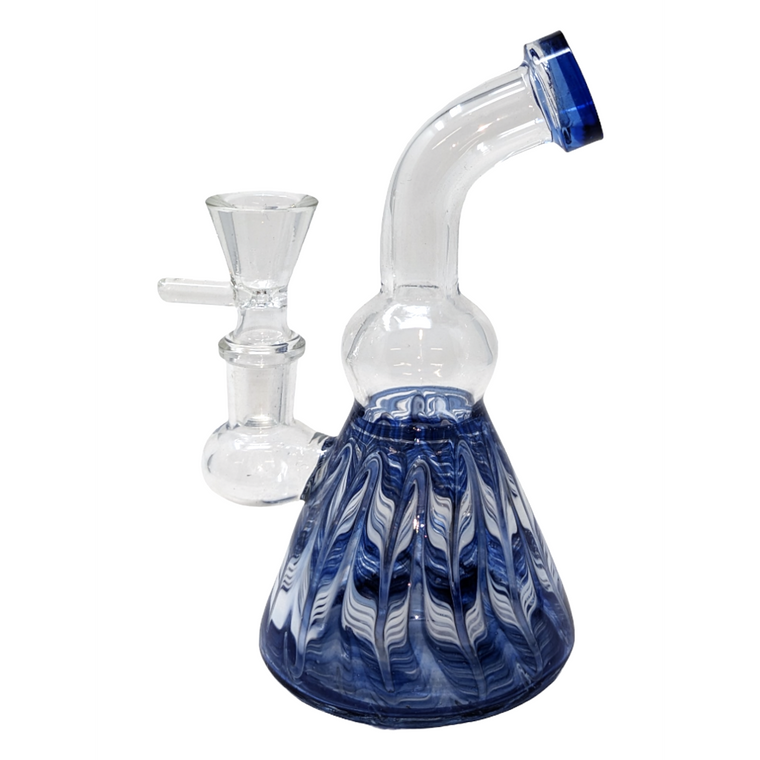 6" MINI CONICAL RAKE SHOWERHEAD PERC BUBBLE NECK BEAKER WATER PIPE - [SG2665]