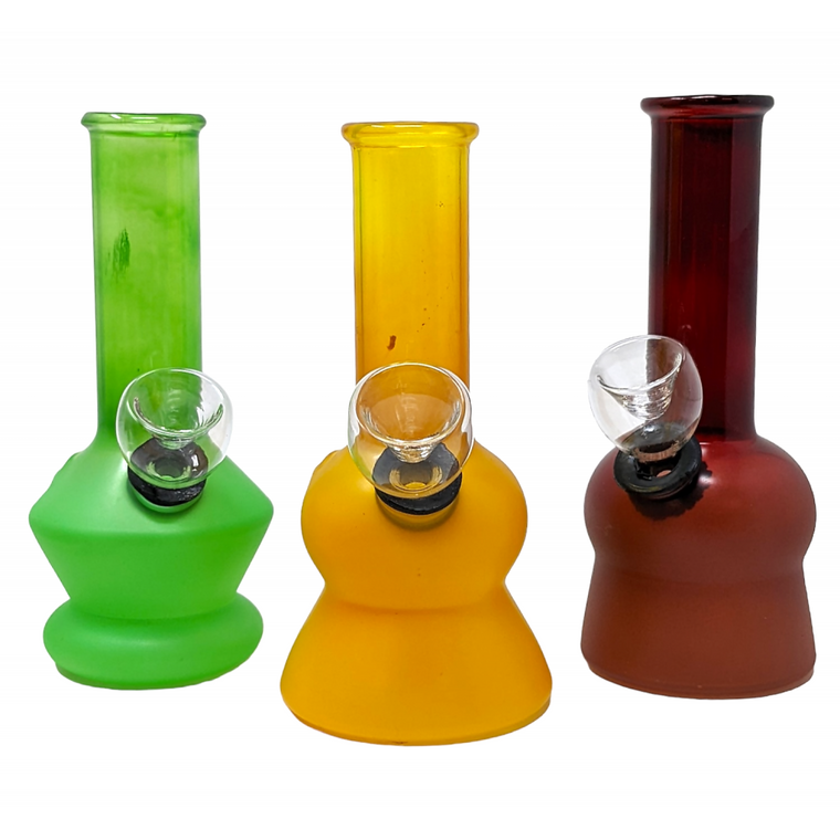 5" FROSTED COLOR BODY GLASS ON RUBBER WATER PIPE - [RJA66]